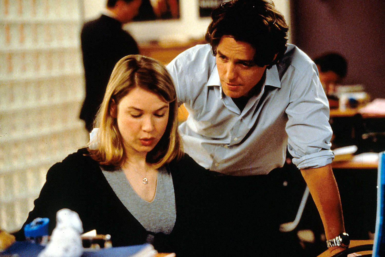 Editorial use only. No book cover usage. Mandatory Credit: Photo by Moviestore/Shutterstock (1552995a) Bridget Jones's Diary, Renee Zellweger, Hugh Grant Film and Television